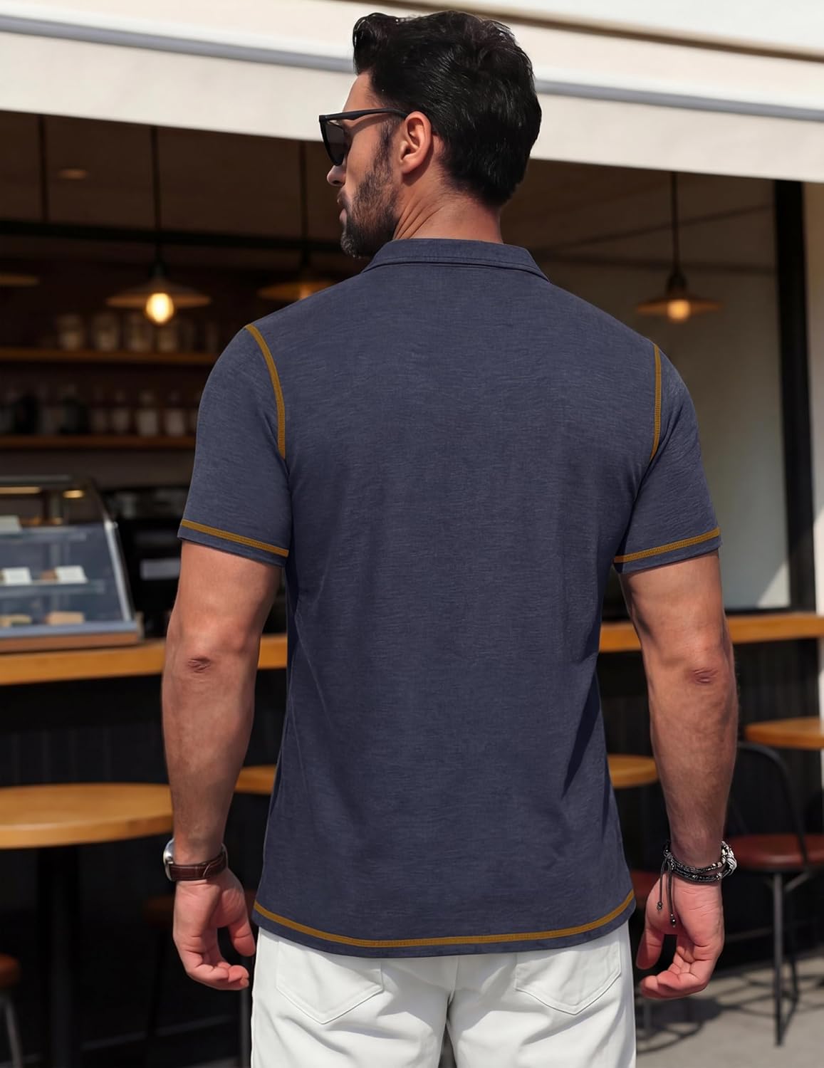 Andrea Polo para Hombre con Bolsillo – Polo Casual Elegante en Algodón Ligero