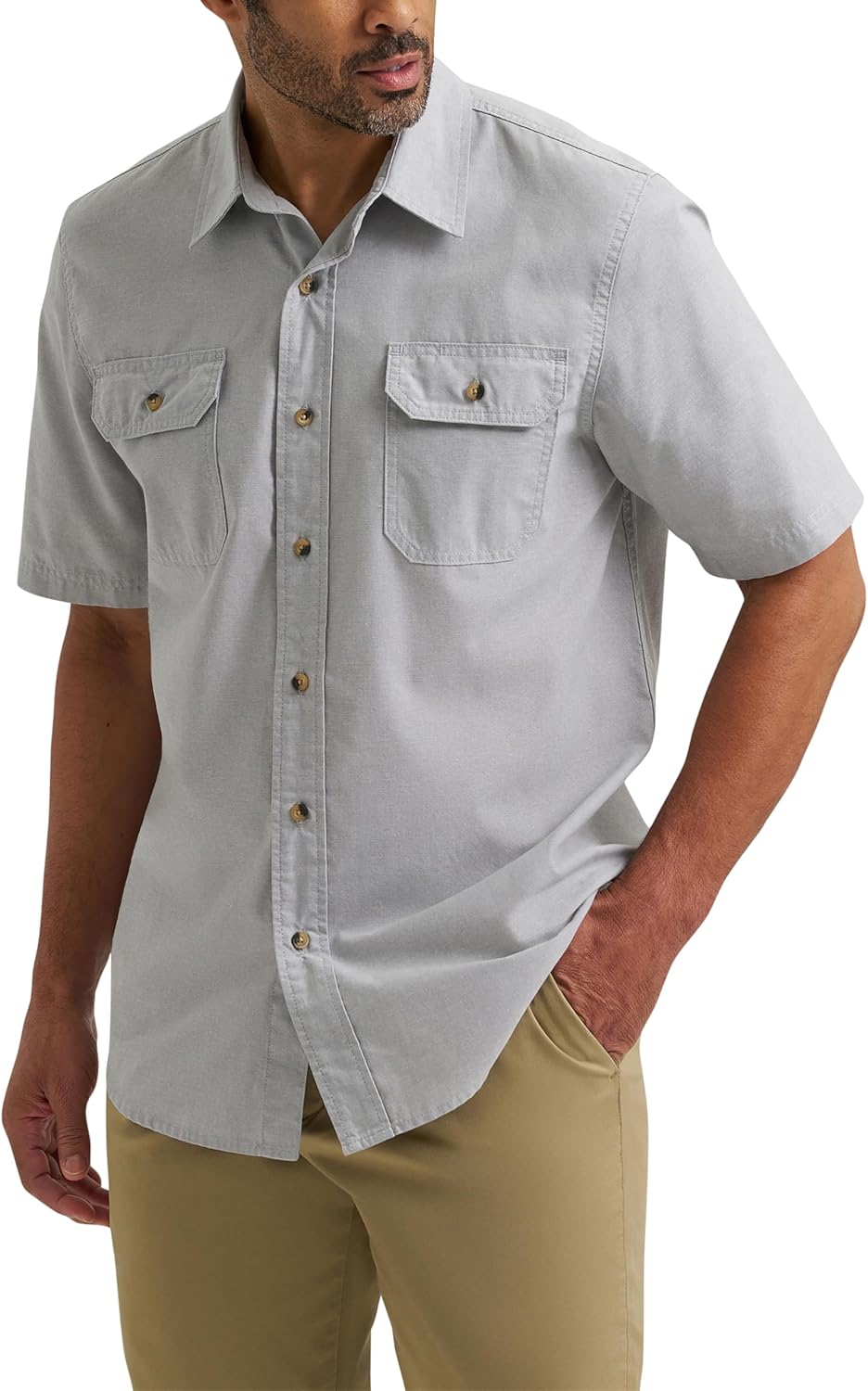 Luca Chemise Classique pour Homme – Chemise Décontractée à Manches Courtes avec Poches