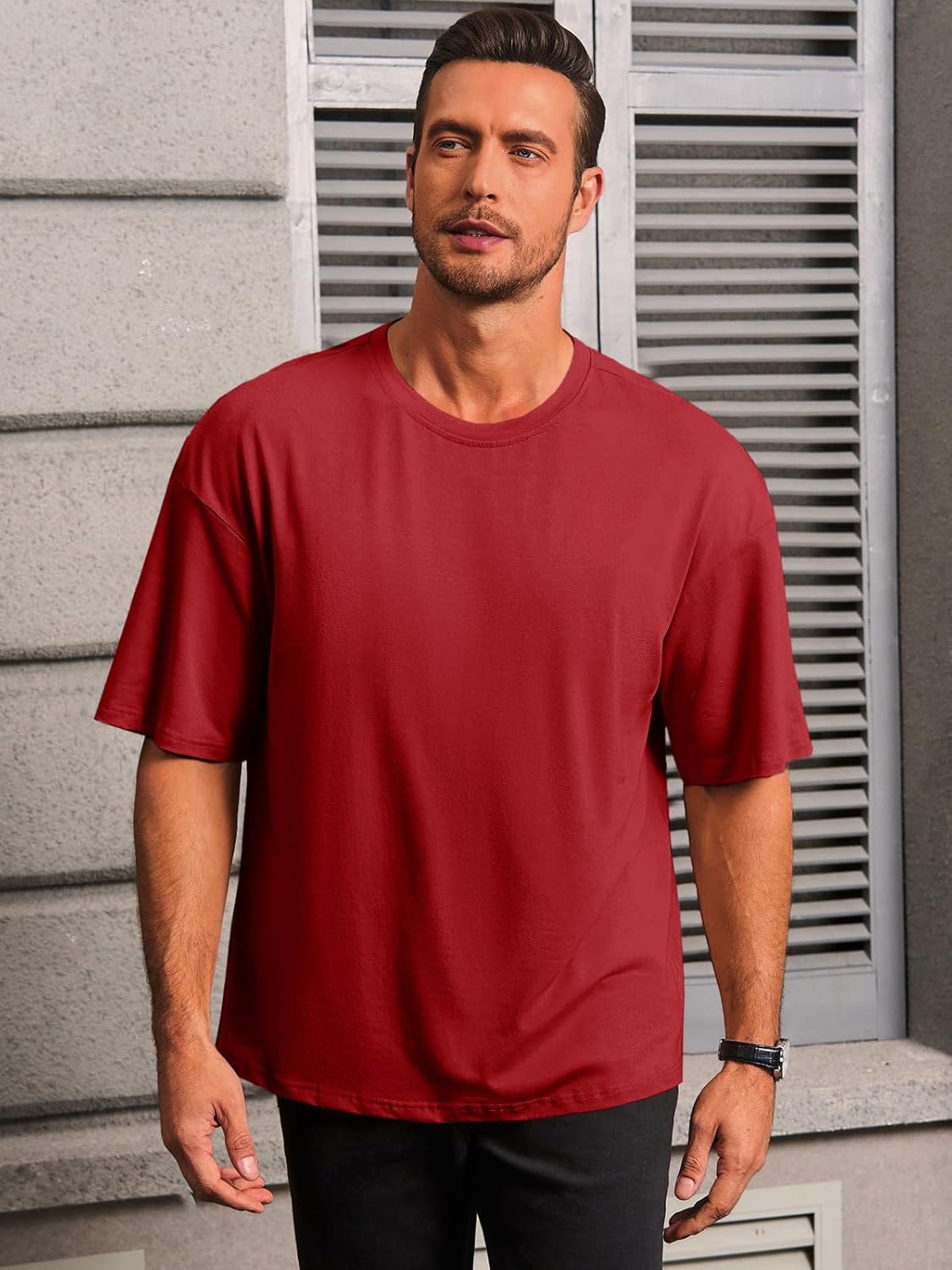 Camiseta oversize Luca para hombre en algodón – camiseta casual de cuello redondo estilo urbano