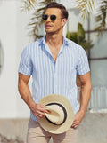 Camisa de lino para hombre Luca – Camisa de verano a rayas con mangas cortas