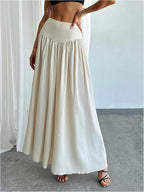 Falda Milania Donna – Falda Maxi Plisada Elegante de Cintura Alta