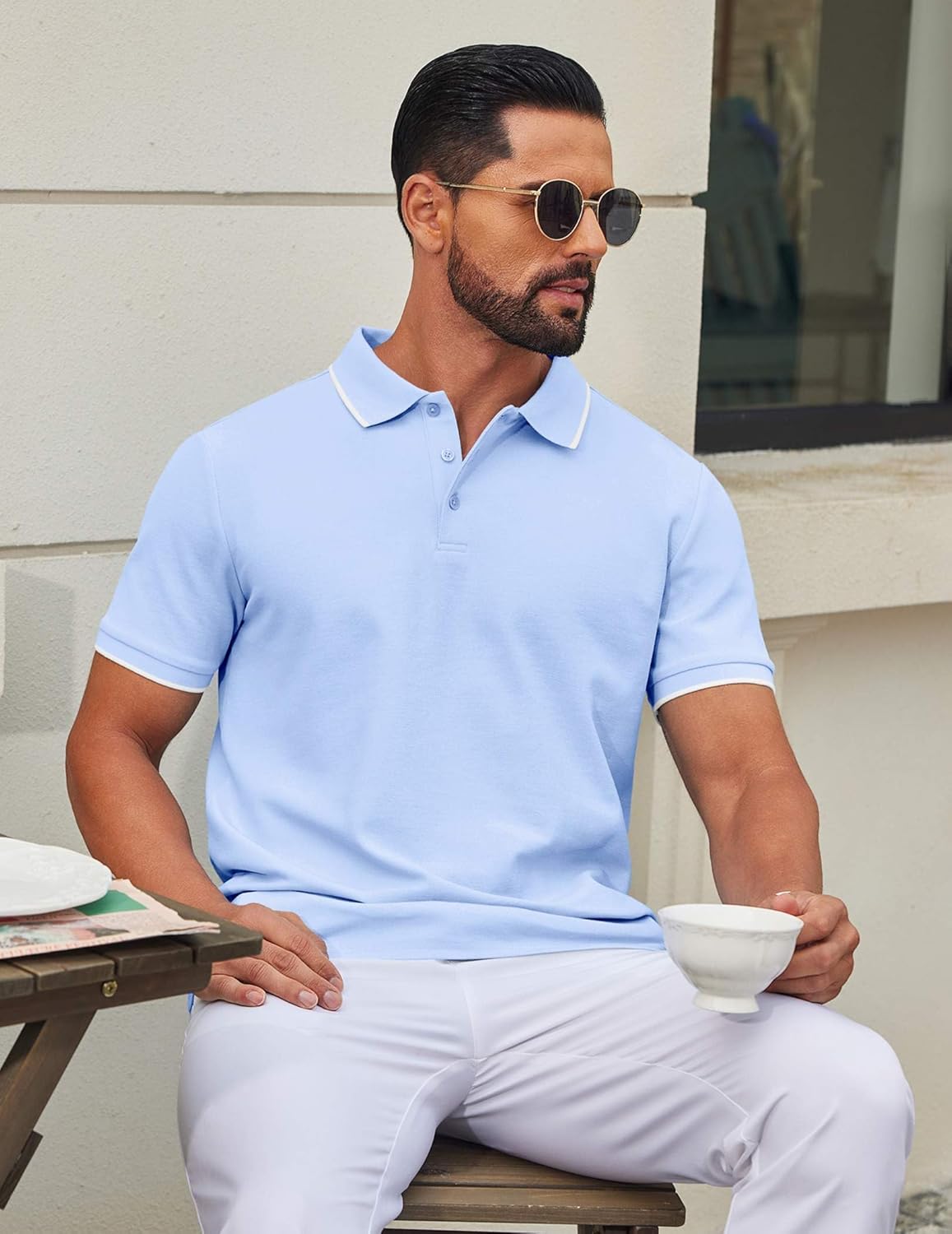 Leonardo Polo Uomo in Cotone Piqué – Polo Casual Elegante a Maniche Corte