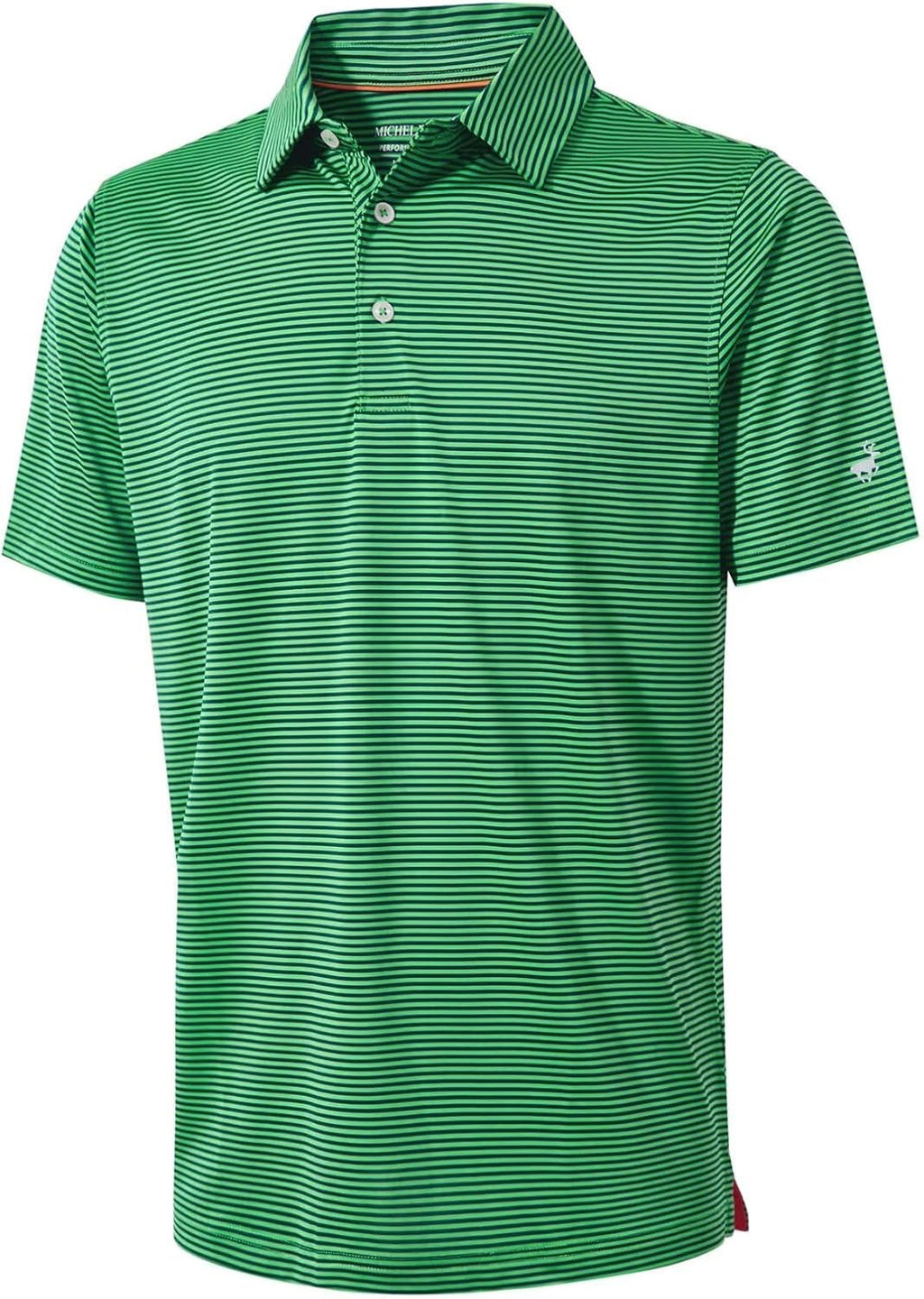 Polo de golf para hombre Alessio – Polo técnica Dry-Fit a rayas con protección UV