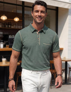 Polo homme Luciano avec poche – T-shirt d'été en coton léger pour golf et loisirs