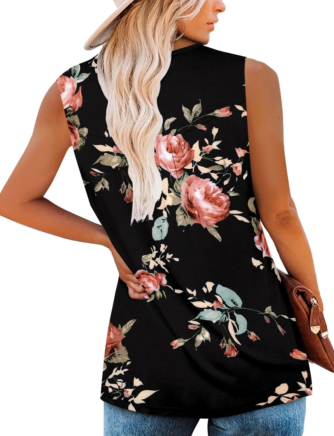 Giulia Top Donna – Canotta Scollo V, Bottoni Henley, Stile Flowy Casual