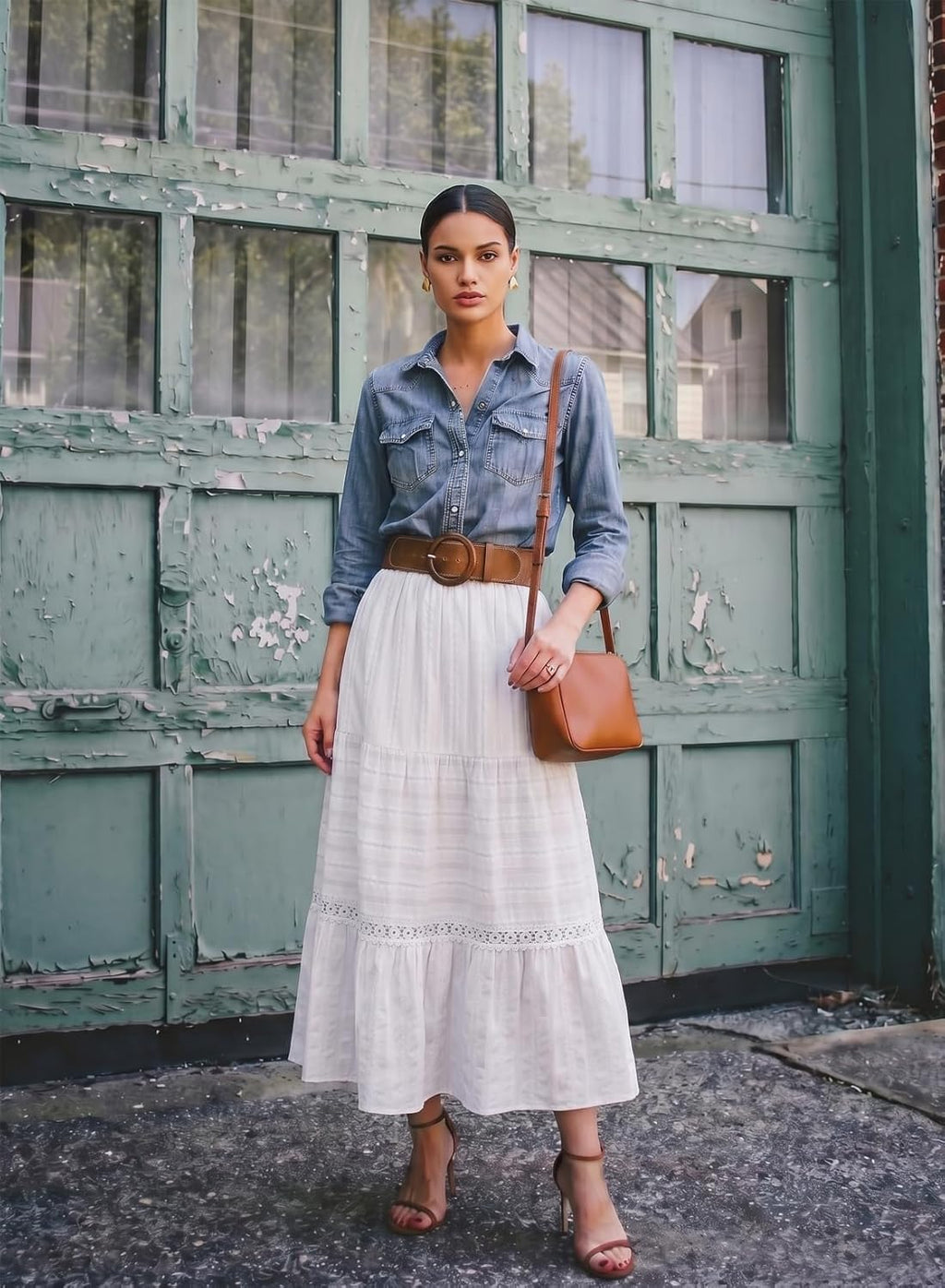 Breilla Jupe Maxi Femme Bohème – Jupe Longue en Coton avec Détails en Dentelle Crochet