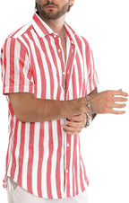 Chemise à rayures pour homme Luca – Chemise d'été décontractée à manches courtes