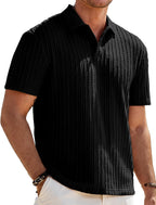 Polo Melchor en maille pour homme – Polo d'été Old Money avec boutons et colletto