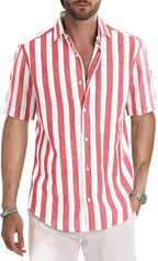 Chemise à rayures pour homme Luca – Chemise d'été décontractée à manches courtes