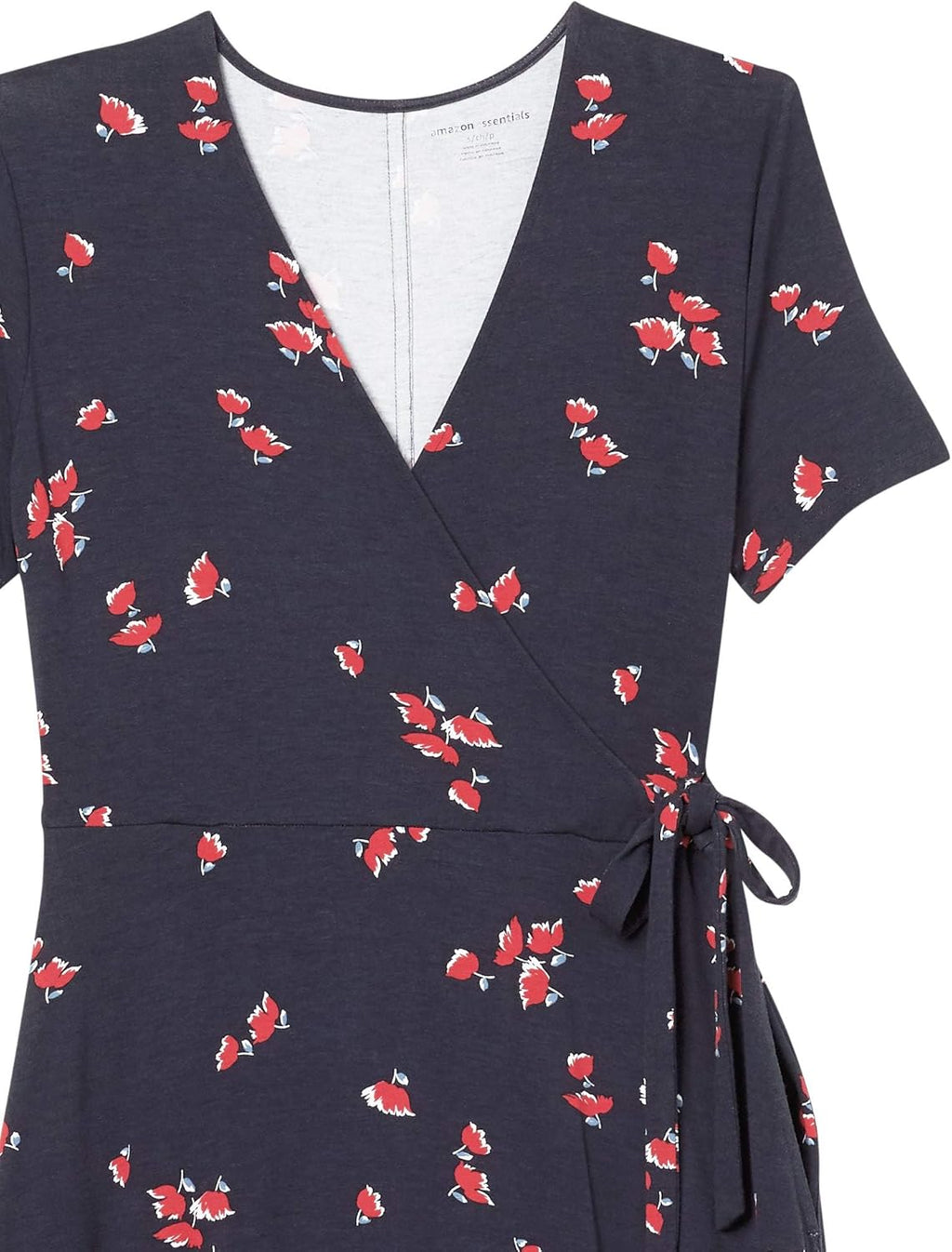Tabitha Robe Femme Portefeuille à Pois – Robe Courte Col V, Jersey Élastique Élégant
