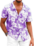 Marco Chemise hawaïenne pour homme – Chemise florale tropicale décontractée d'été
