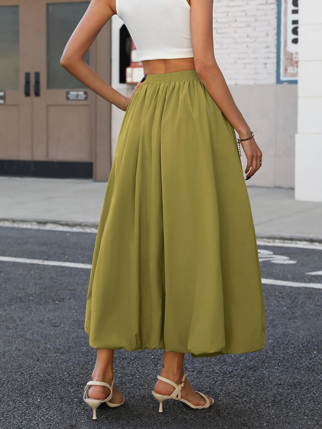Falda Laya Gonna Maxi Donna Bubble – Falda Larga Voluminosa con Cintura Elástica