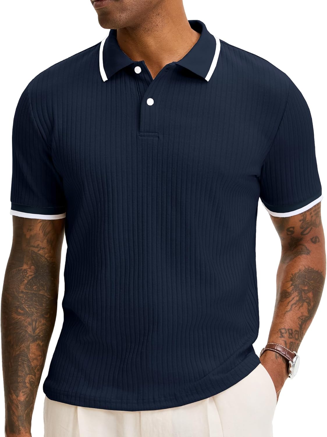 Marco Polo en chemise pour homme – Polo décontracté élégant à manches courtes