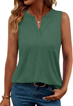 Luna Top Donna – Camiseta sin mangas con escote en V, casual de verano ligera