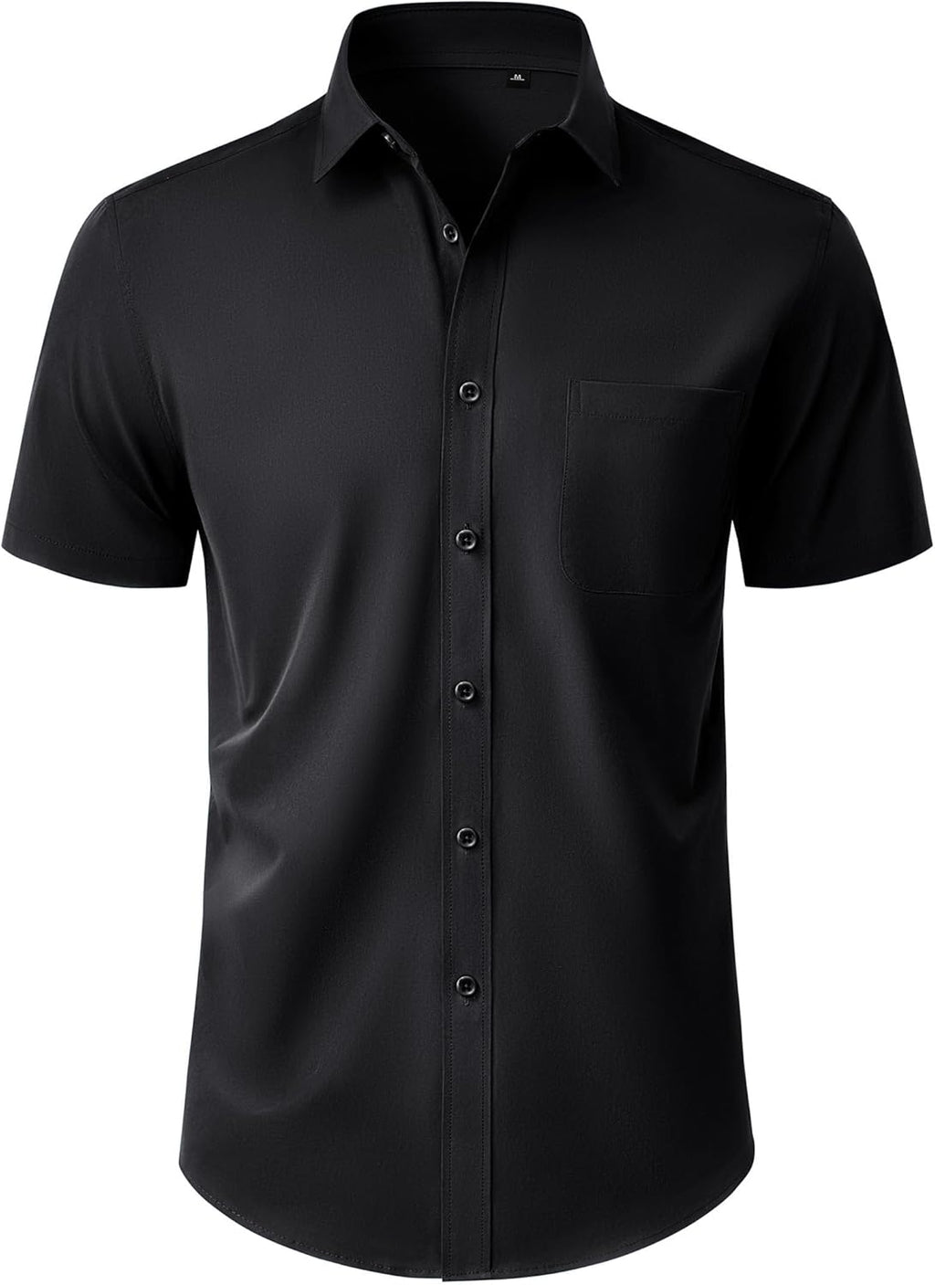 Wilfrits Chemise élégante pour homme – Chemise d'été anti-froissement à manches courtes avec poche poitrine