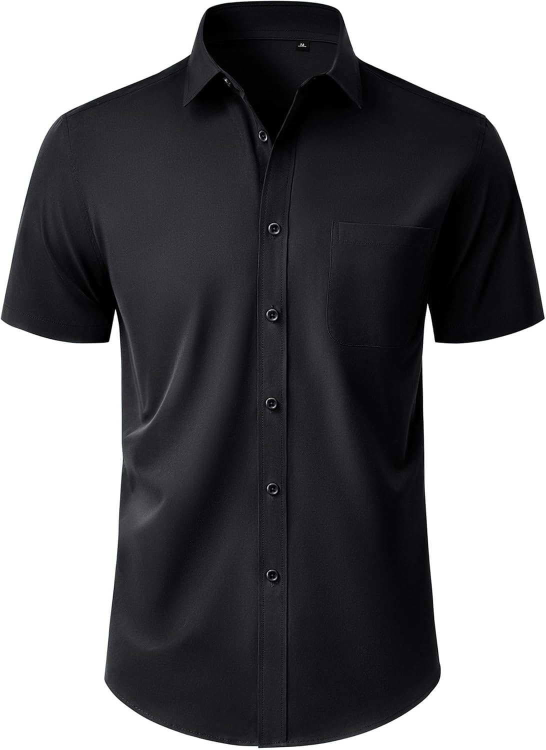 Wilfrits Chemise élégante pour homme – Chemise d'été anti-froissement à manches courtes avec poche poitrine