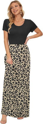 Sofia Vestito Maxi Donna – Abito Lungo Casual con Tasche e Vita Elasticizzata