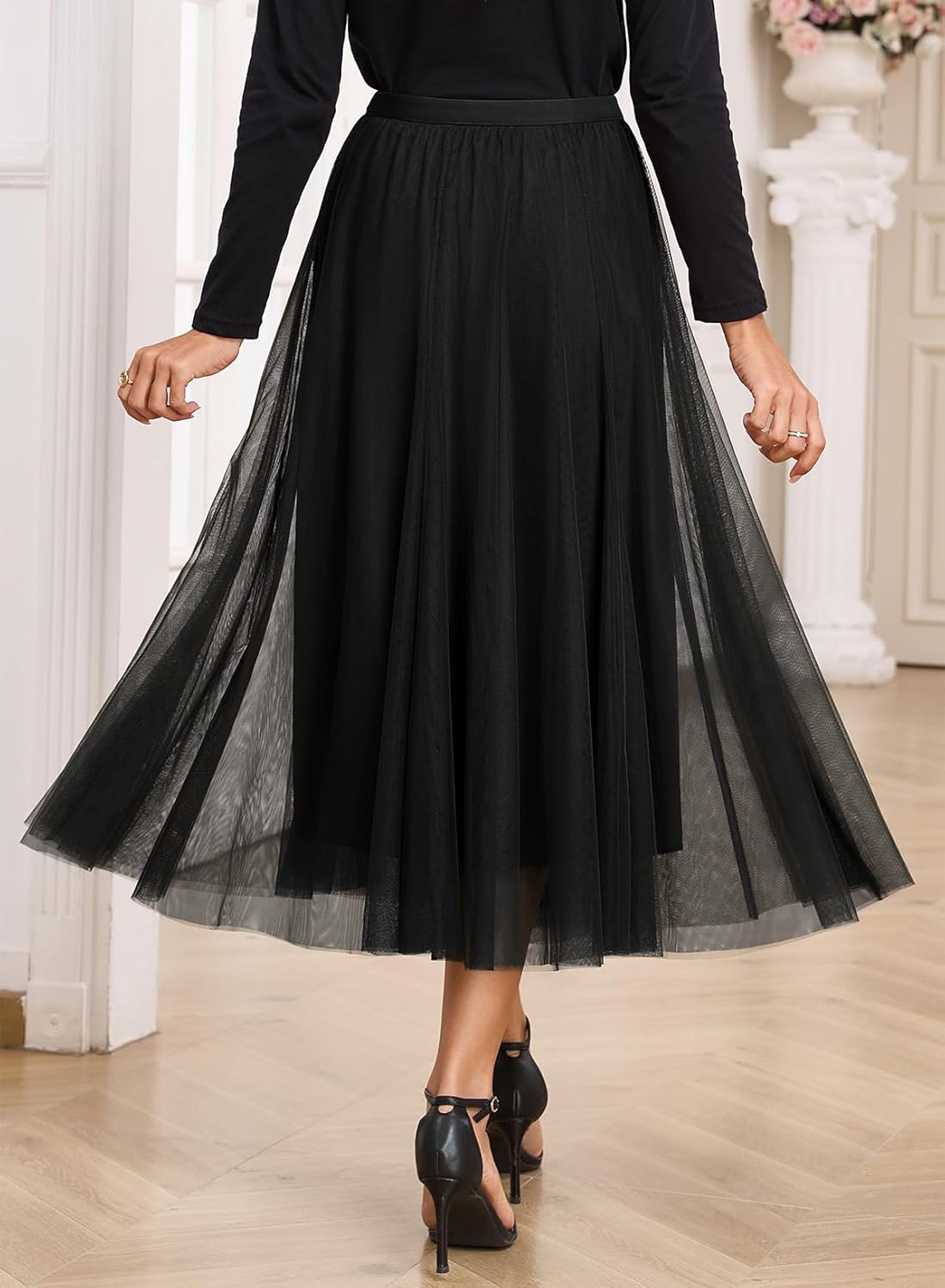 Gonna Cassy Donna – Gonna Midi in Tulle Elegante a Vita Alta