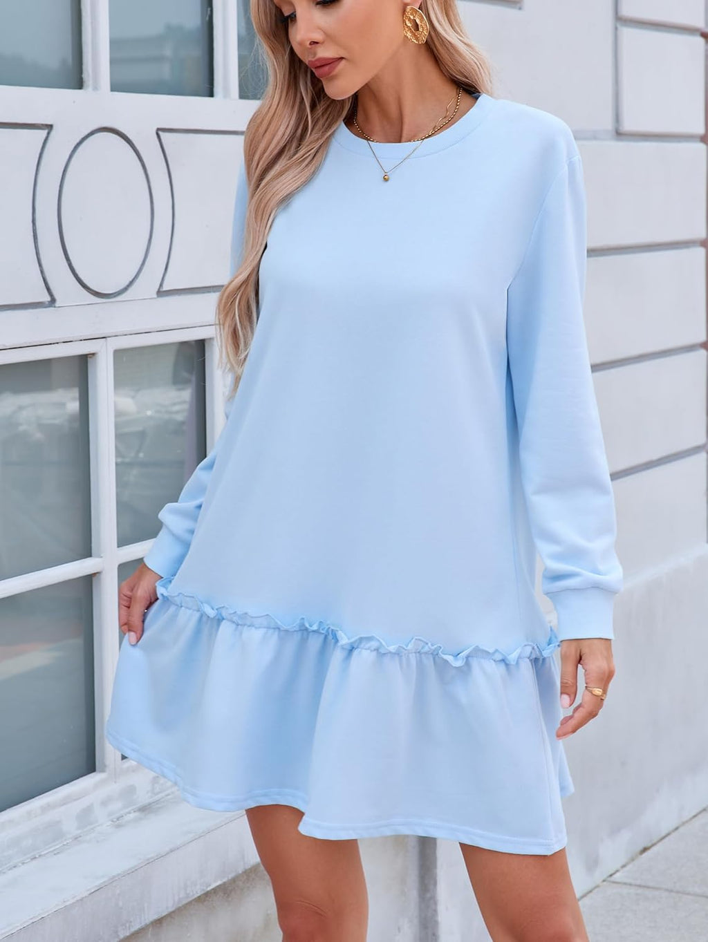 Robe midi femme fleurie – Coupe trapèze, plissée, poches élégantes décontractées