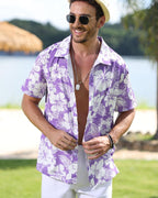Marco Chemise hawaïenne pour homme – Chemise florale tropicale décontractée d'été