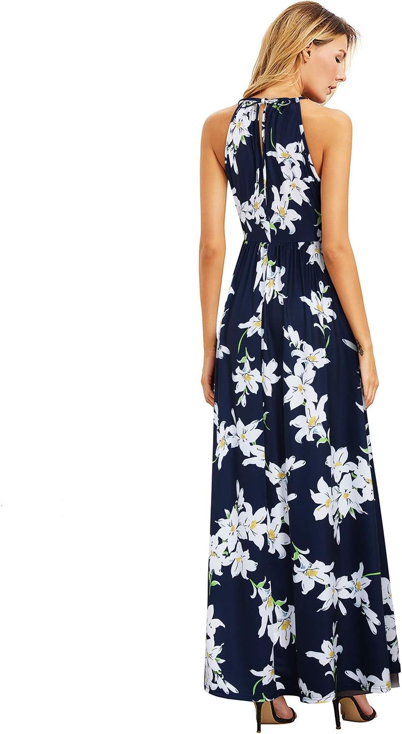 Valentina Robe Maxi Florale pour Femme – Robe Élégante Dos Nu d'Été pour la Plage