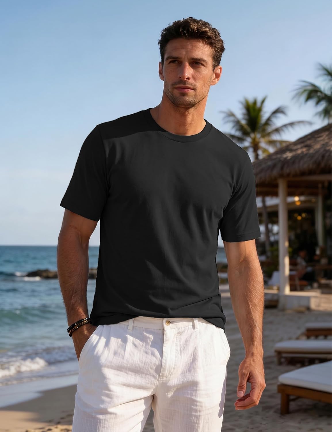 T-shirt technique Luca homme UPF 80+ – Maillot respirant Dry-Fit à manches courtes