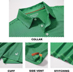 Polo de golf para hombre Alessio – Polo técnica Dry-Fit a rayas con protección UV