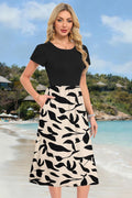 Sophie Abito Estivo Donna – Vestito Midi A-Line con Maniche Corte e Tasche