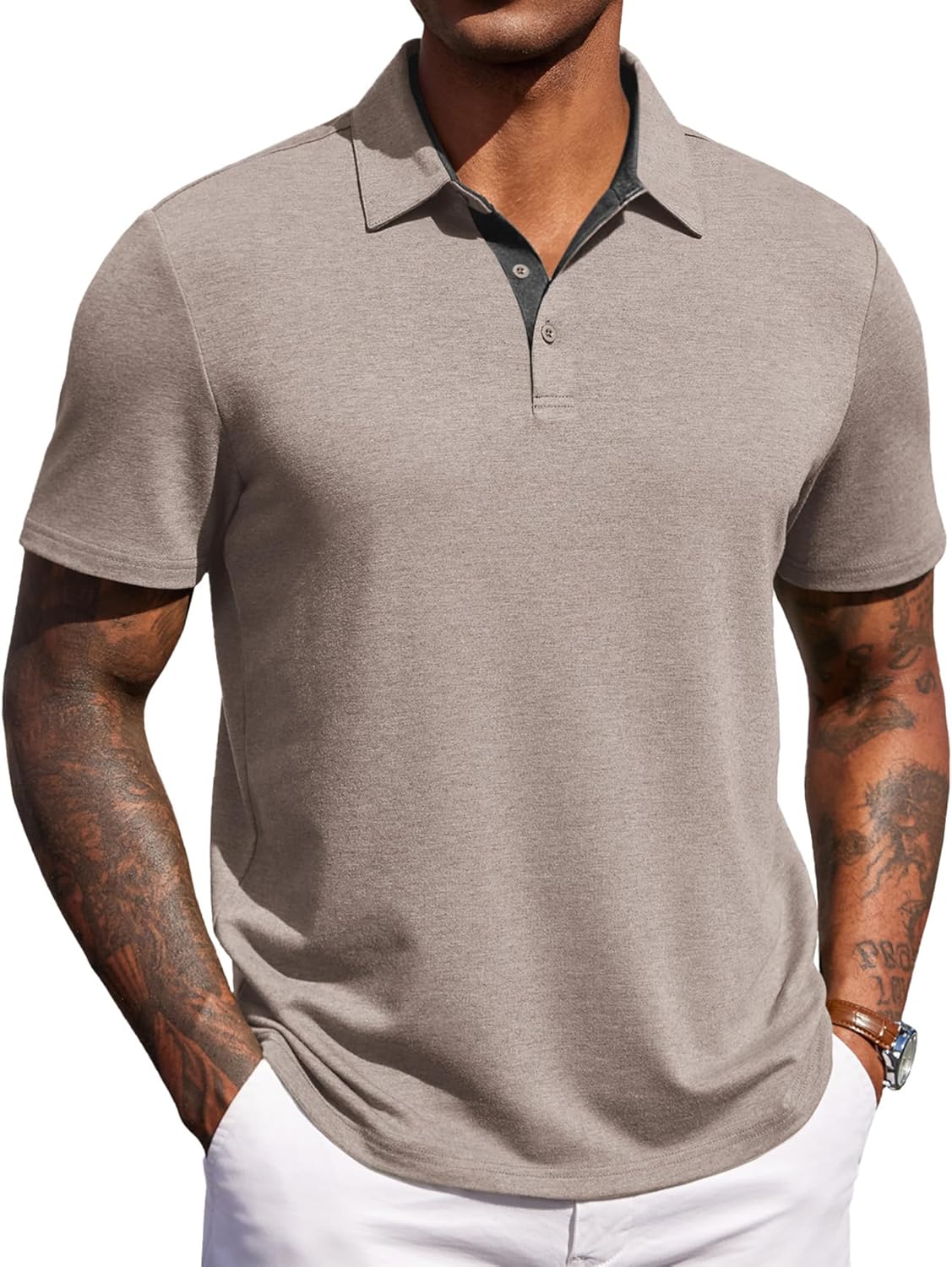 Polo homme José – T-shirt d'été respirant avec col contrasté