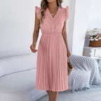 Robe d'été léopard pour femme Sabrina – Robe élégante évasée avec dos nu