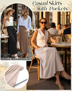 Ensemble Martina 3 Jupes Maxi Femme – Jupes Longues Plissées Taille Haute avec Poches