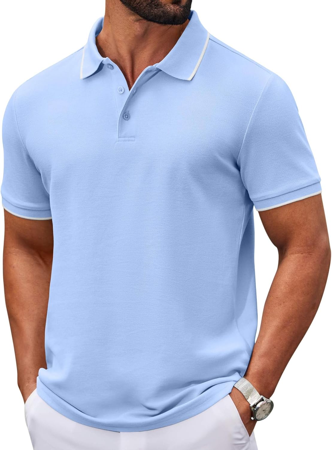Leonardo Polo Uomo in Cotone Piqué – Polo Casual Elegante a Maniche Corte