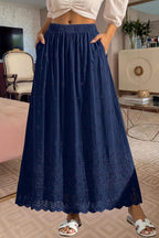 Gonna Dowerme Donna – Gonna Maxi Boho in Cotone con Ricami Sangallo