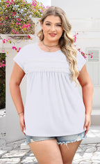 Blouse Chiara Femme – Dentelle Crochet, Basque Flottante, Manches Courtes Casual Élégante