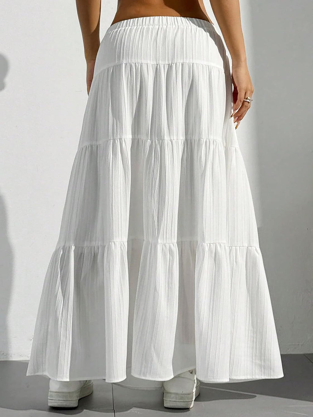Falda larga maxi bohemia Isabella Gonna Donna – Falda larga con volantes y cintura elástica