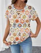 Francesca Pull Femme – Col en V Croisé, Manches Courtes, Casual Élégant