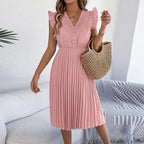 Robe d'été léopard pour femme Sabrina – Robe élégante évasée avec dos nu