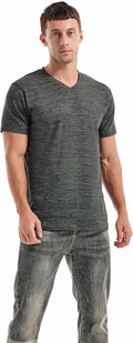 T-shirt Matteo homme avec col en V – T-shirt extensible décontracté en coton