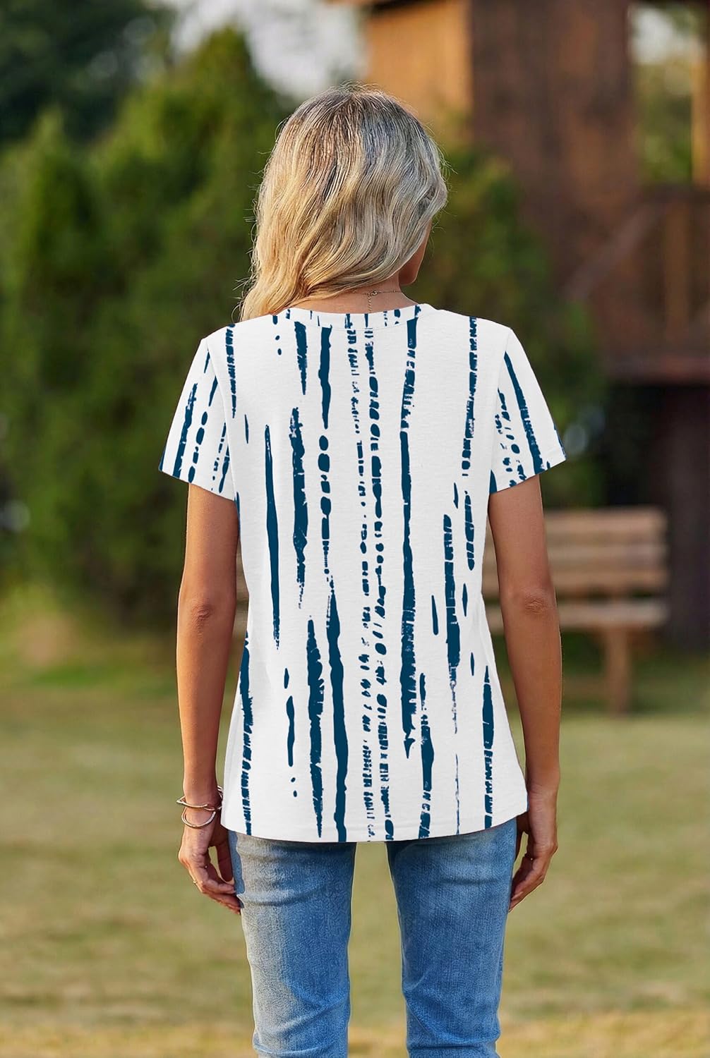 T-shirt Martina Femme – Col en V, Manches Courtes, Haut Casual Élégant Basique S-3XL