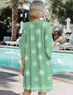 Stella Vestido Boho Mujer – Vestido de Verano Floral con Bolsillos y Escote en V