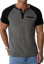 Camiseta Henley para Hombre Marco – Camiseta de Algodón con Botones y Bolsillo