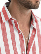 Chemise à rayures pour homme Luca – Chemise d'été décontractée à manches courtes