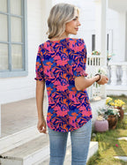 Giorgia Pull Femme – Col en V, Manches Bouffantes, Top Décontracté Élégant d'Été