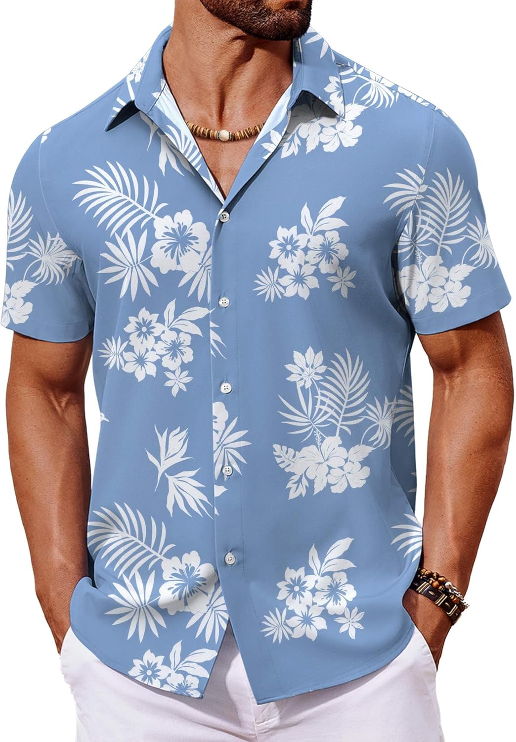 Chemise hawaïenne pour homme Randy – Chemise tropicale d'été avec imprimé floral