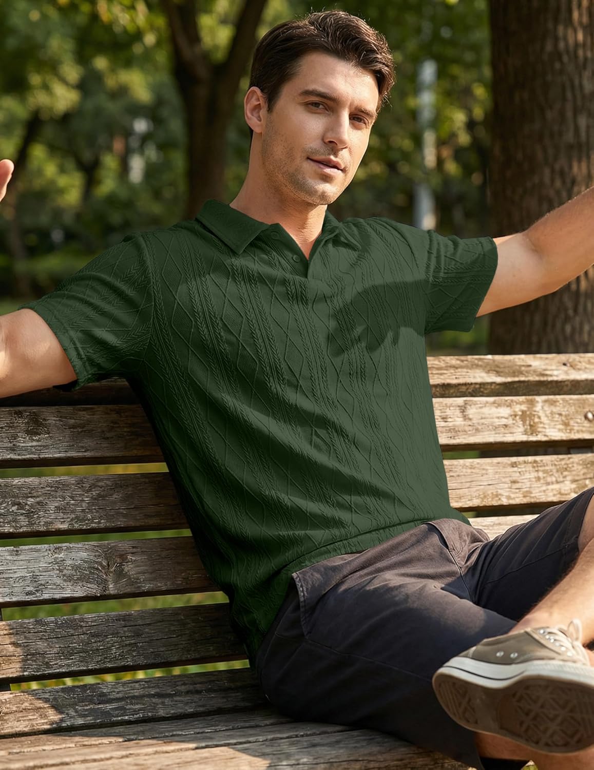 Polo Lorenzo pour homme – Polo d'été élégante Old Money à manches courtes