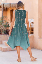 Robe midi bohème pour femme Mara – Florale, ourlet asymétrique, poches d'été