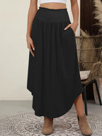 Falda Lulu Donna – Falda Maxi Boho Floral de Cintura Alta con Bolsillos
