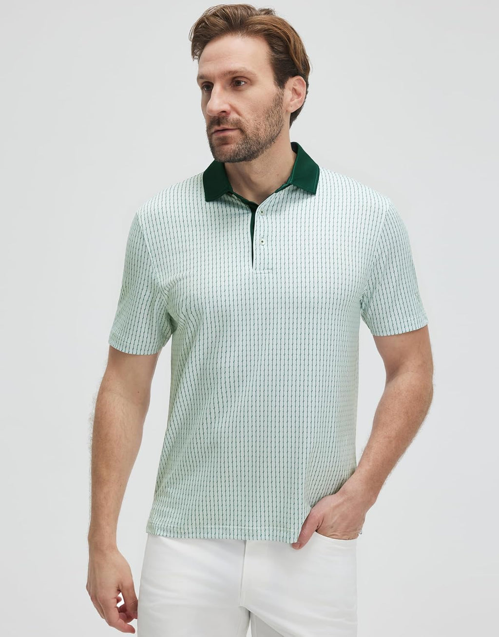 Polo de golf pour homme Marco Polo – Polo technique respirante avec imprimé moderne
