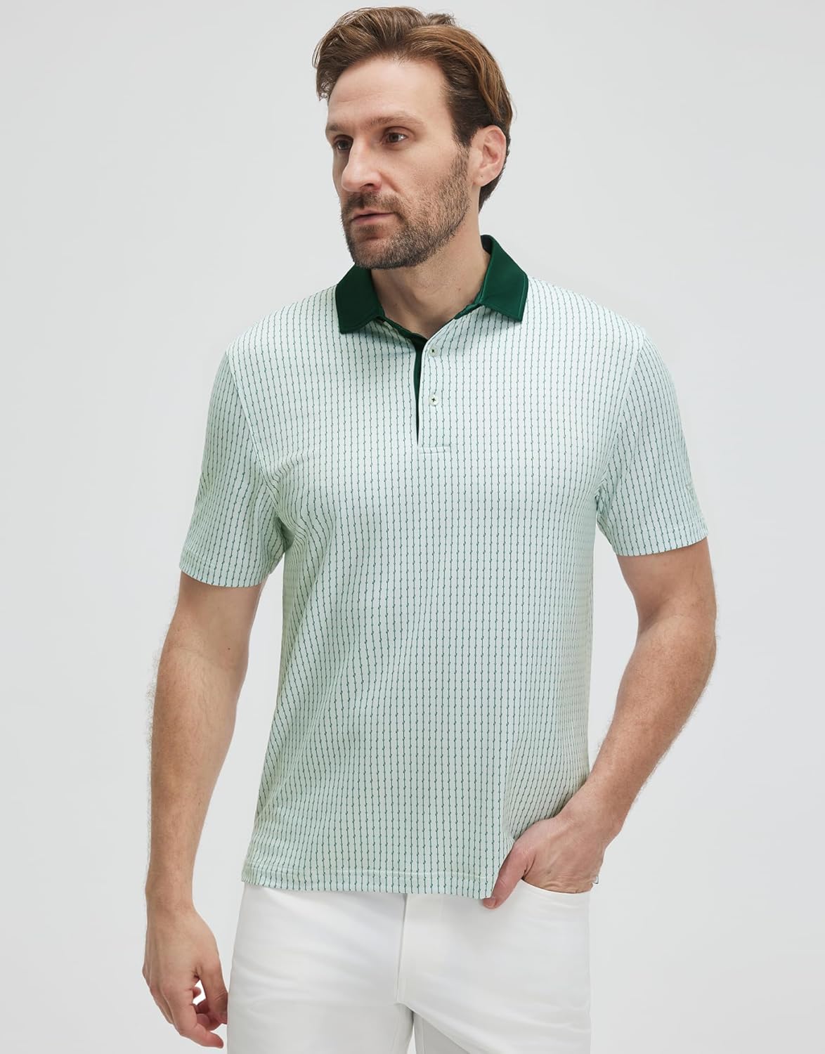 Polo de golf pour homme Marco Polo – Polo technique respirante avec imprimé moderne