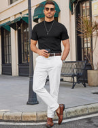 Matteo Maglia col montant pour homme – T-shirt élégant extensible à manches courtes